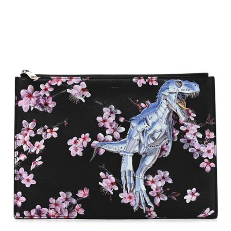 CHRISTIAN DIOR x Sorayama Calfskin Zipped Pouch Black 